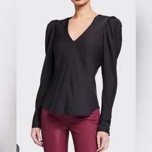 FRAME silk v neck top size s/p